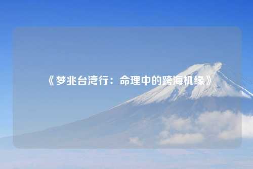 《梦兆台湾行：命理中的跨海机缘》