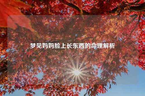 梦见妈妈脸上长东西的命理解析